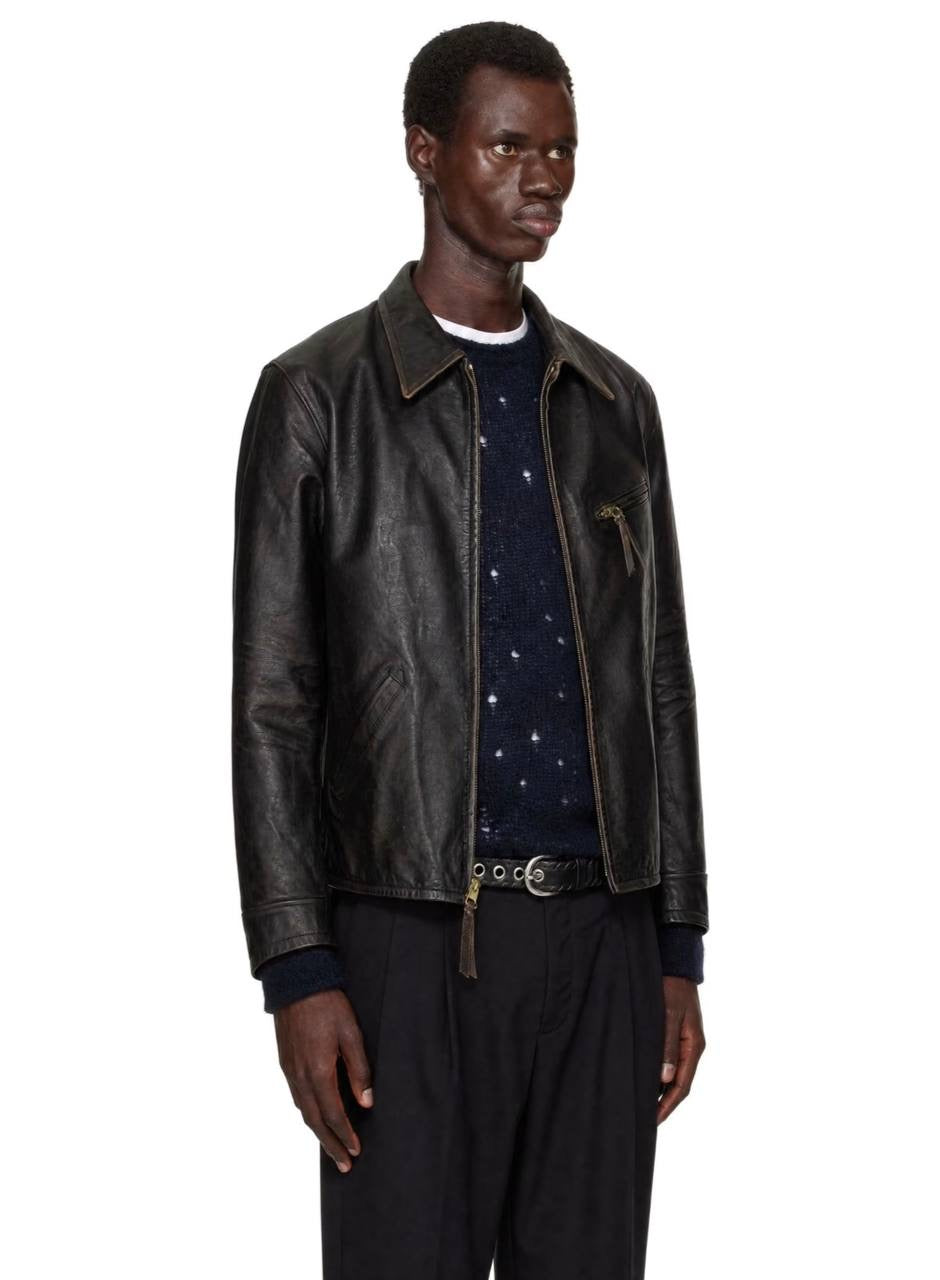 Men’s Calfskin Leather Newsboy Jacket