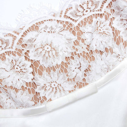 SP White Satin Lace Maxi Dress