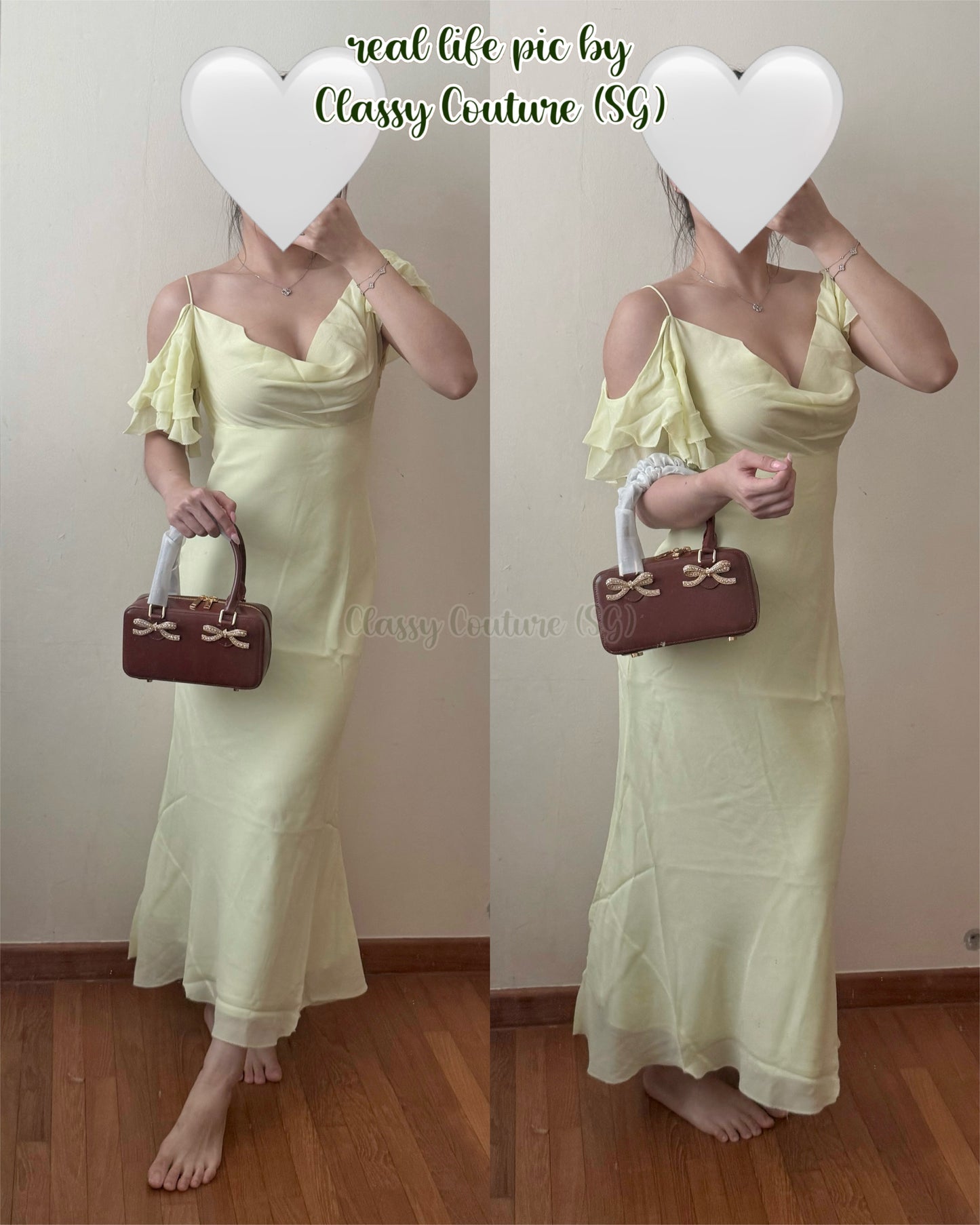 SP Brown Patent Leather Bow-embellished Mini Tote Bag Handbag