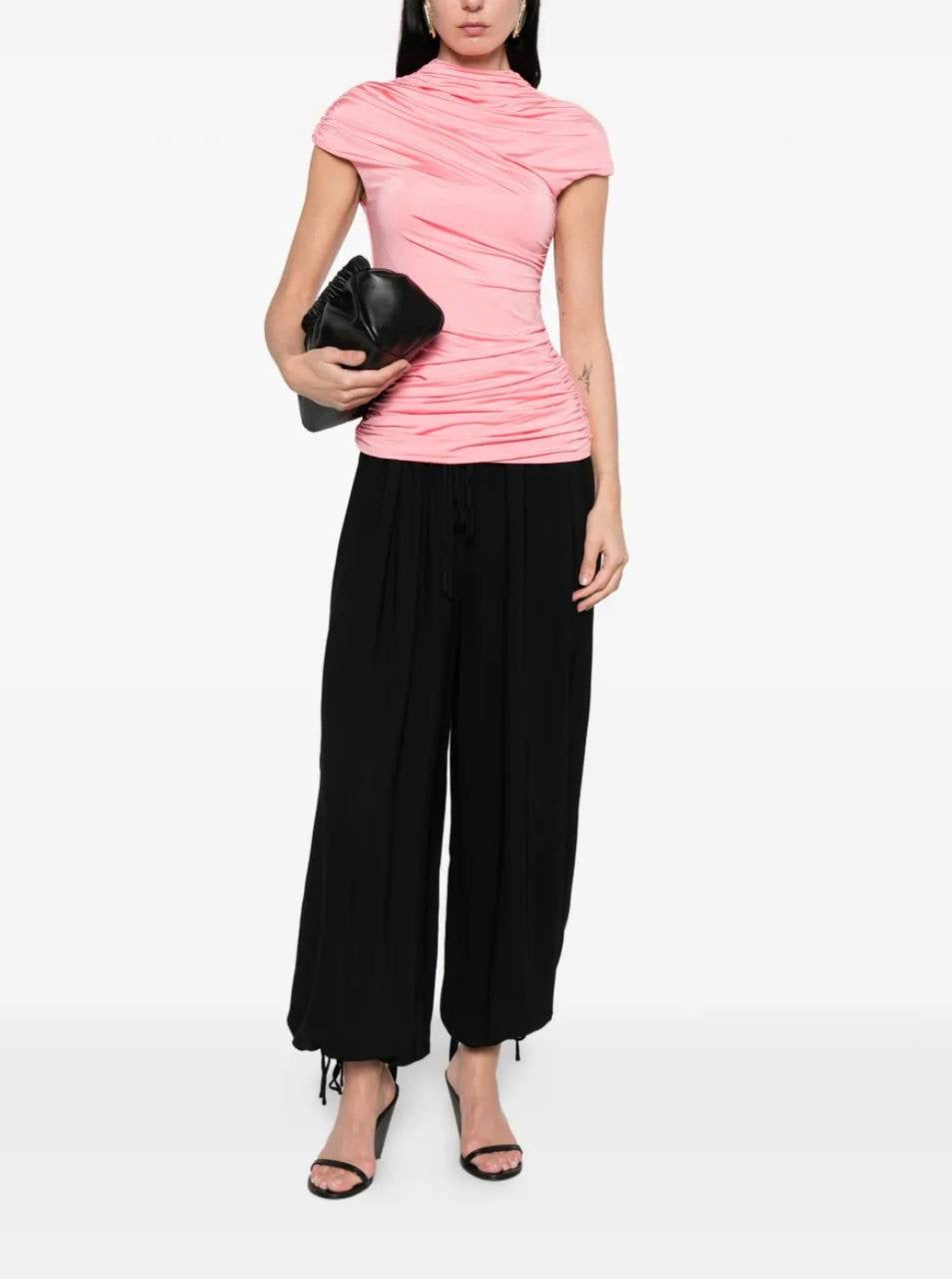 SP Pink Jersey Gathered Top