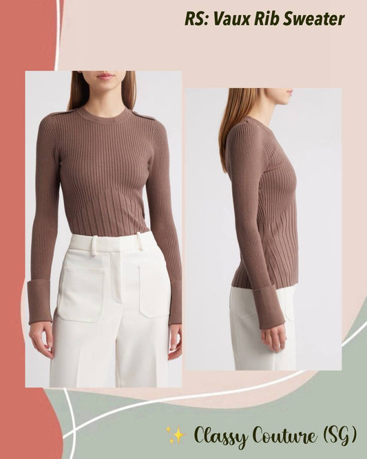 RS Vaux Rib Long Sleeve Viscose-blend Sweater Top