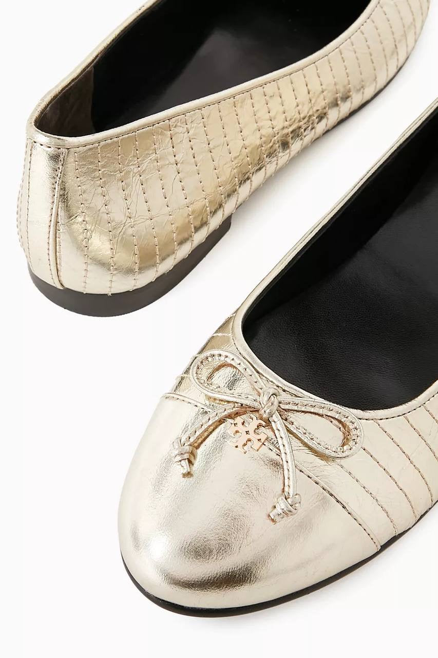 TB Quilted Bow Ballet Flats