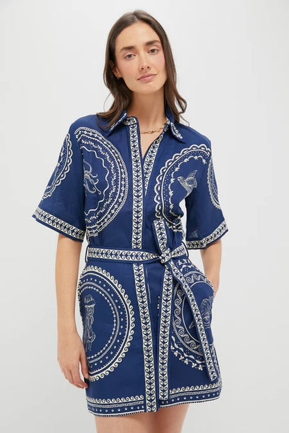 ALM Oceane Linen Shirtdress Mini Dress