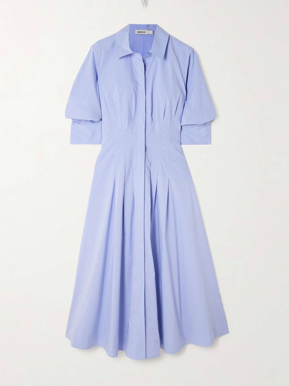 (PART 2/2) SK Jazz Pintuck Cotton-blend Midi Dress