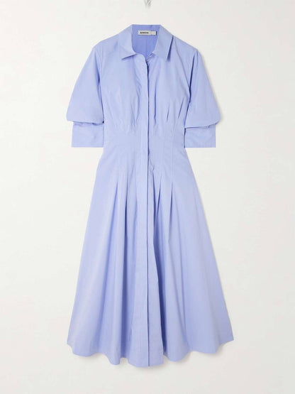 (PART 2/2) SK Jazz Pintuck Cotton-blend Midi Dress