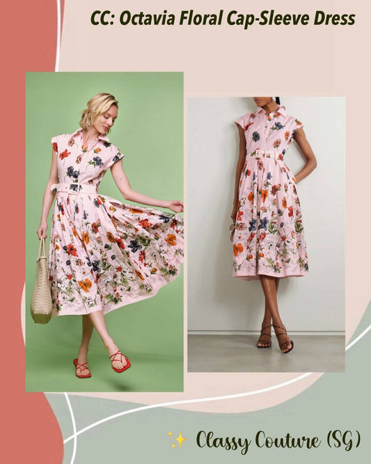 CC Octavia Floral Cotton Midi Dress
