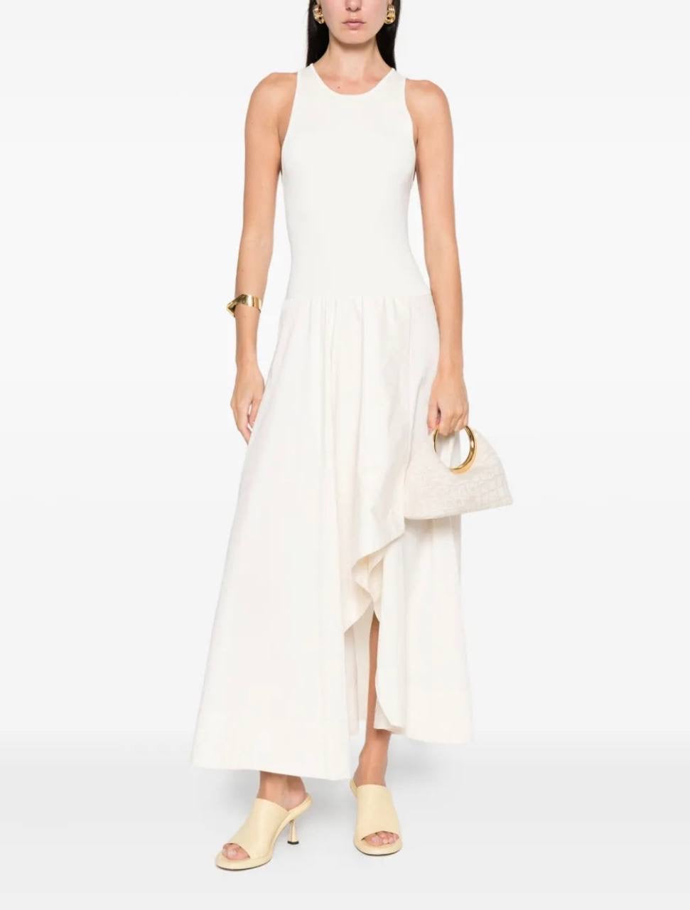 SA Knit Bodice Asymm Viscose-blend Midi Dress