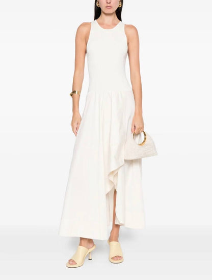 SA Knit Bodice Asymm Viscose-blend Midi Dress