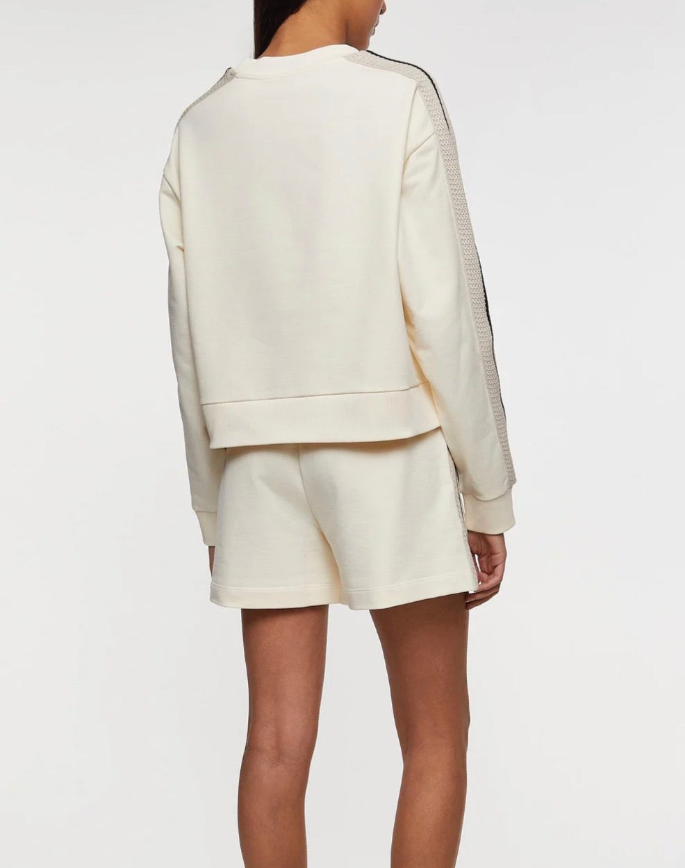 MC Crochet Accent Cotton Sweatshirt Pullover | Shorts | Set