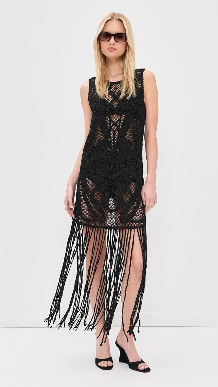 TG: Kim Fringed Crochet Dress