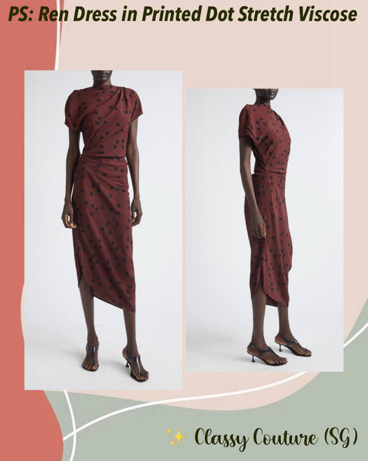 PS Ren Dress in Printed Dot Stretch Viscose