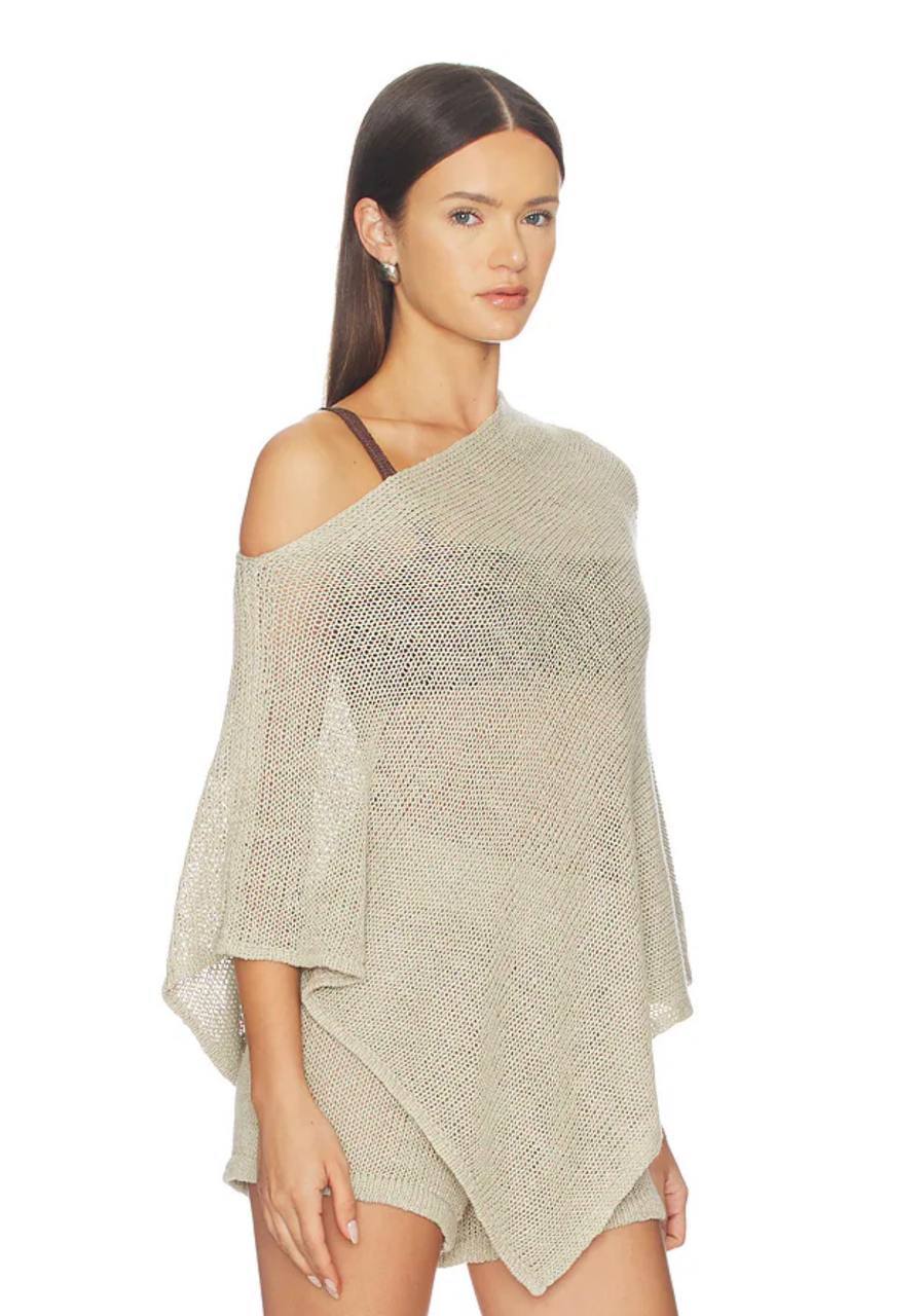 EC: Linen Open Knit Poncho