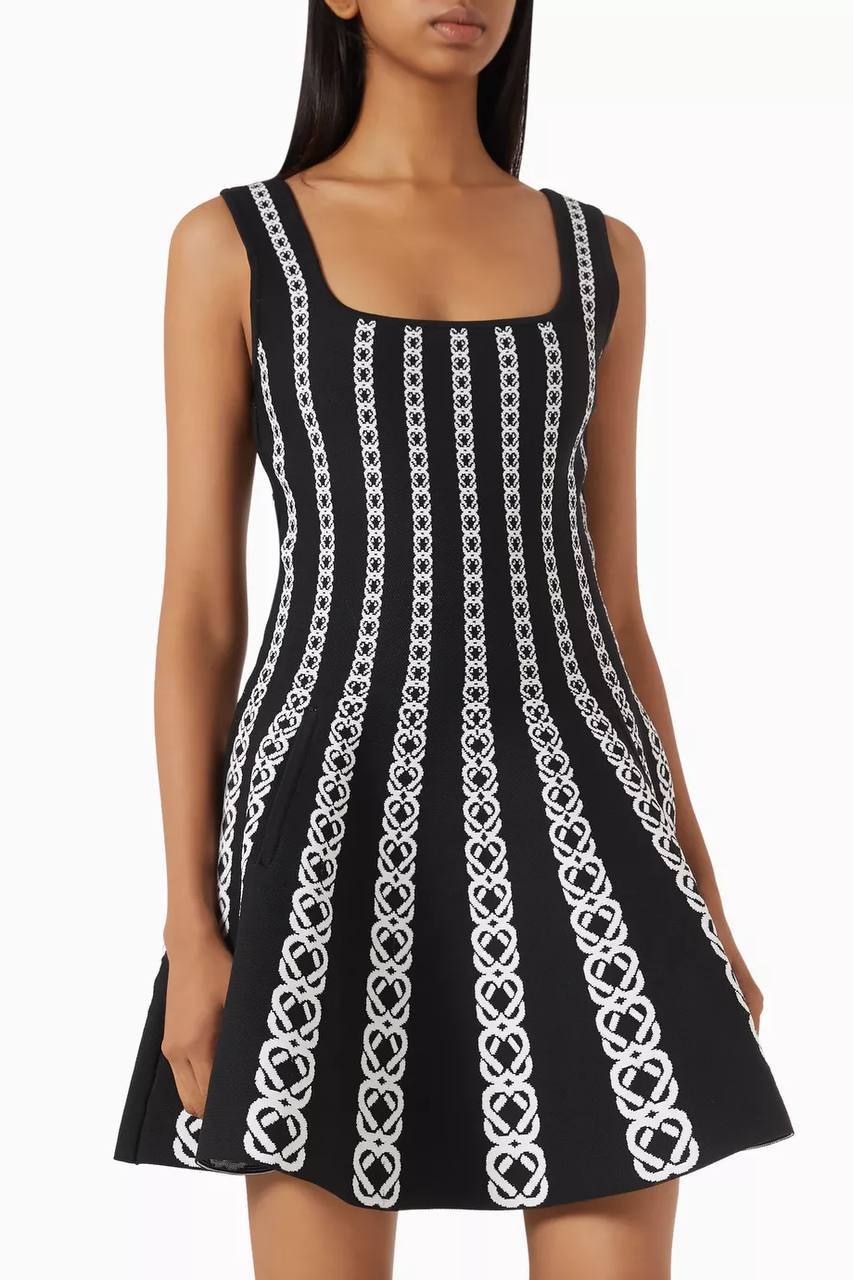 MJ Short Jacquard Knit Mini Dress