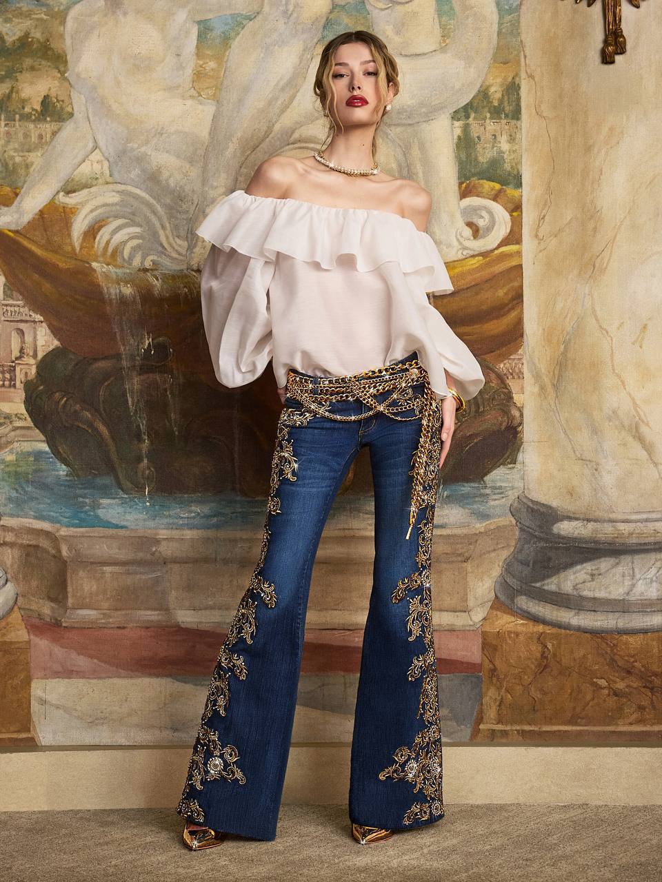 AO Alta Off the Shoulder Ruffle Blouse