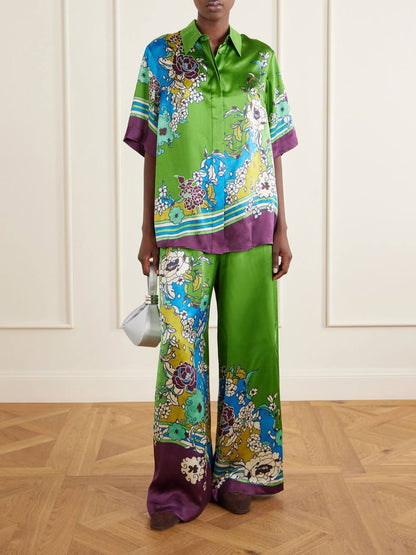 ALM Nanci Silk Tie Shirt | Pants