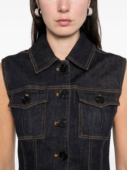SP Indigo Denim Flared Mini Dress