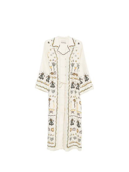 ALM Sun Dancer Linen Shirtdress Midi Dress