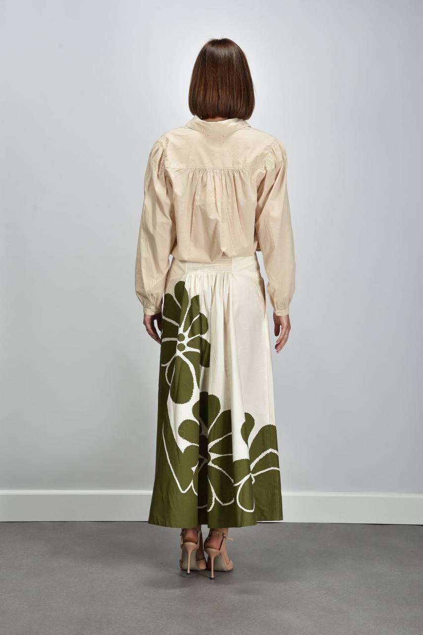 FR Palermo Botanical Cotton Midi Skirt
