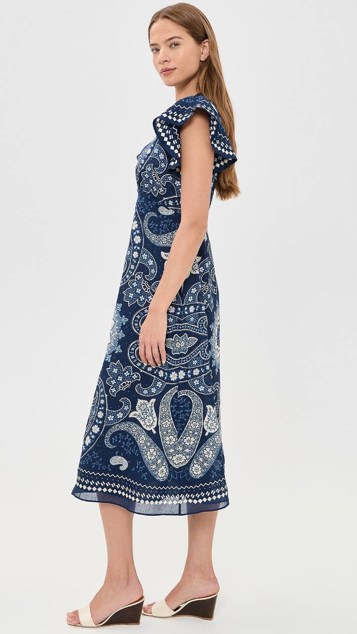 SE Navy Emelina Print Midi Dress