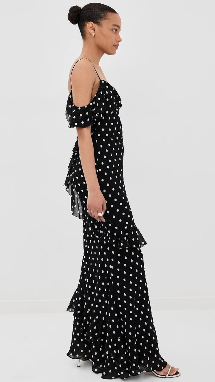 SP Polka Dot Georgette Ruffle Dress
