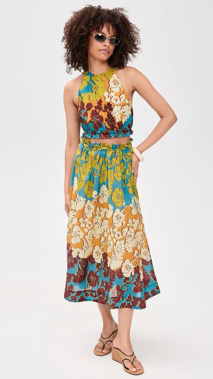 ALM Splice Crop Top | Midi Skirt