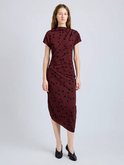 PS Ren Dress in Printed Dot Stretch Viscose