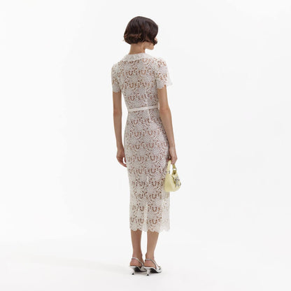 SP Cream Lace Midi Dress with Collar