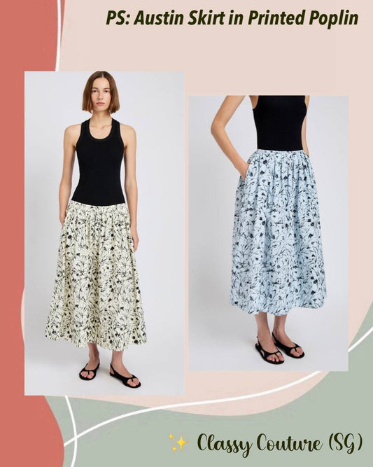 PS Austin Printed Cotton Midi Skirt
