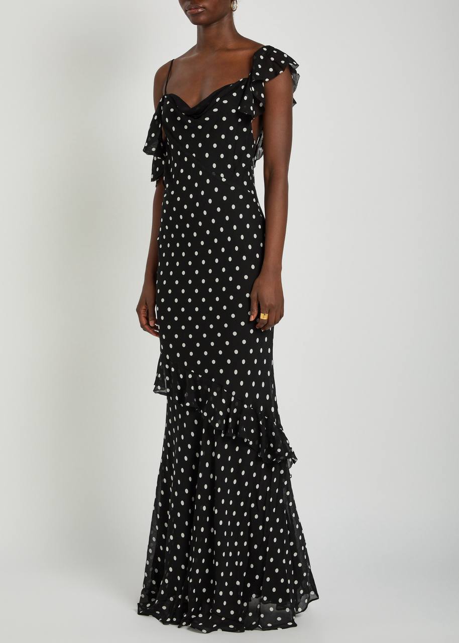 SP Polka Dot Georgette Ruffle Dress