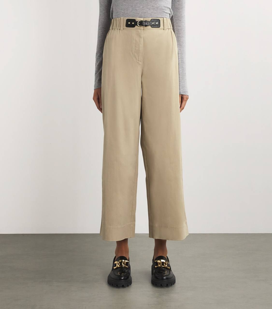MJ: Cotton Gabardine Wide-Leg Trousers