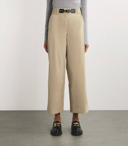 MJ: Cotton Gabardine Wide-Leg Trousers