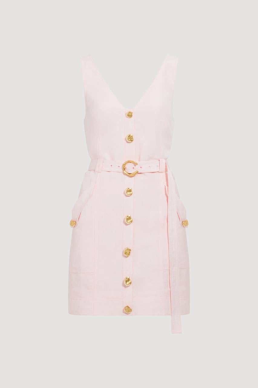 AJ Ambie Linen-blend Mini Dress