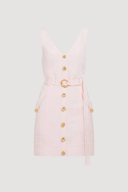 AJ Ambie Linen-blend Mini Dress