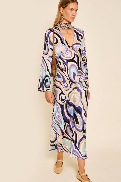 RX Terri Satin Viscose Midi Dress