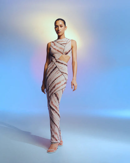 MS Salli Mesh Cut Out Maxi Dress