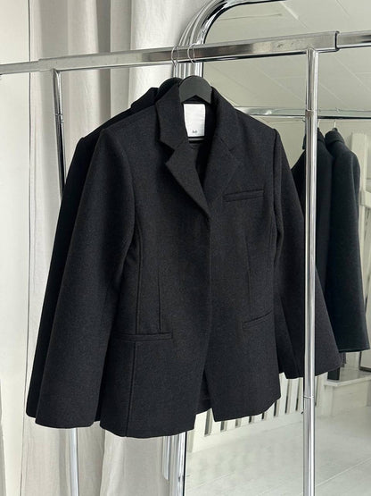 HL Ambra Wool Blazer in Dark Grey & Black