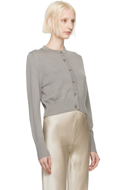 SL Cropped Silk-Cotton Cardigan in Moon | Midnight | Goldfinch | Lake