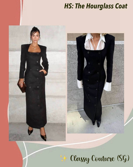 HS The Hourglass Wool-blend Slim Coat / Maxi Dress