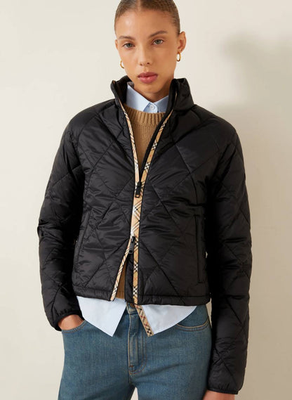 BBR Bramford Check-accent Packable Nylon Quilted Short Jacket