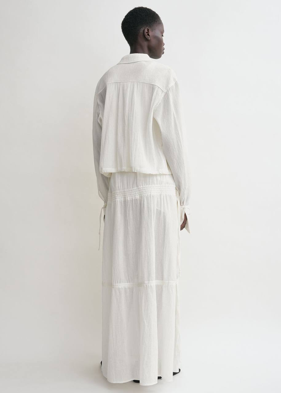 TOT Cotton Drawstring Shirt | Maxi Skirt