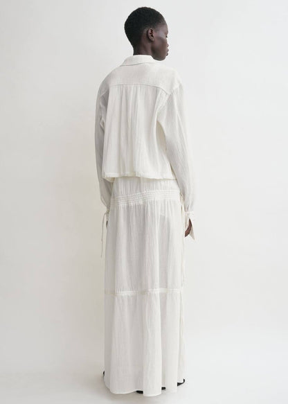TOT Cotton Drawstring Shirt | Maxi Skirt