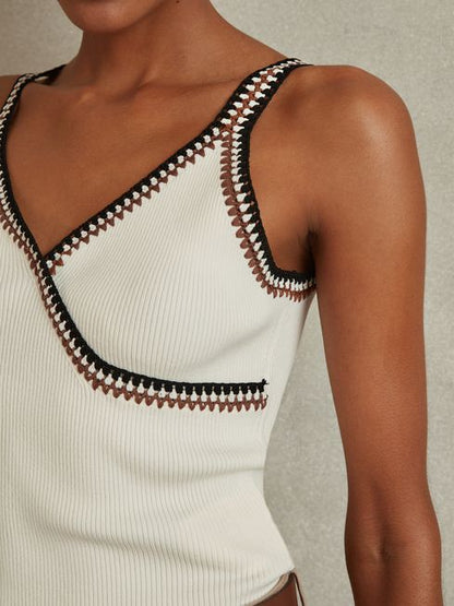 RS Kiki Knitted Crochet Trim Vest Cami Top