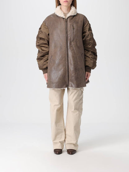 IM Evina Faux-Leather Shearling trimmed Jacket / Short Coat