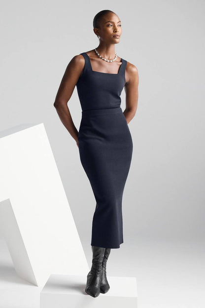 TF Sculpt Knit Keighley Tank Top | Santon Midi Skirt | Viscose-blend Set