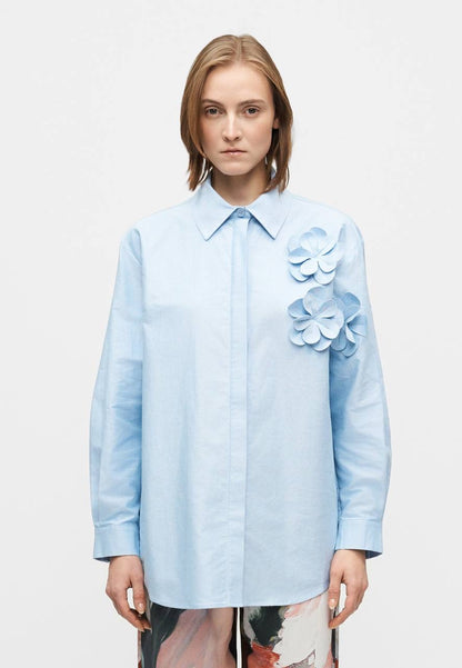SG 3D Floral Appliqué Peplum Top | Shirt | Mini Skirt | Cotton Set