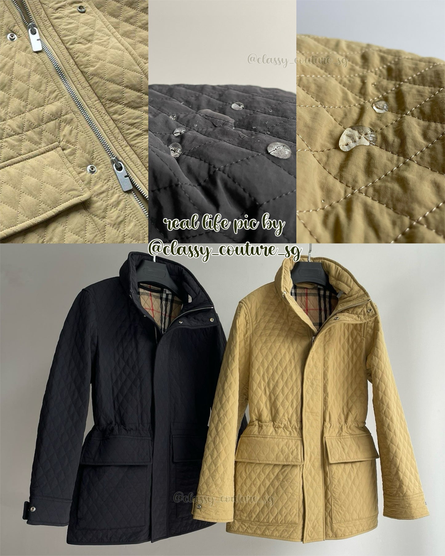 BBR Check Hood Quilted Nylon Jacket (water-resistant)