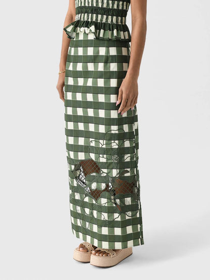 CLE Celeste Shirred Top | Esme Embroidered Midi Skirt | Cotton Set