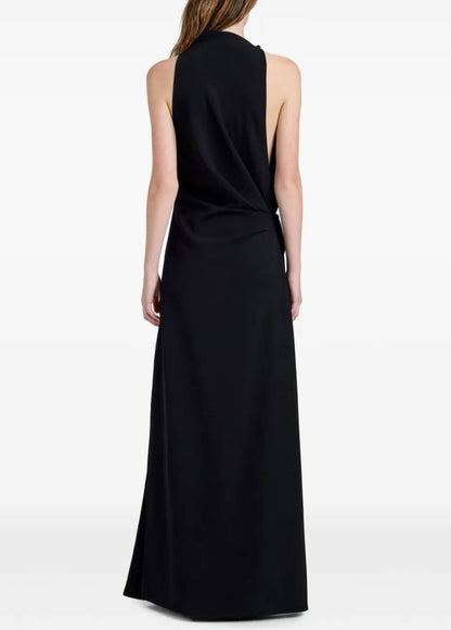 PS Devyn Draped Matte Double Crepe Maxi Dress Gown