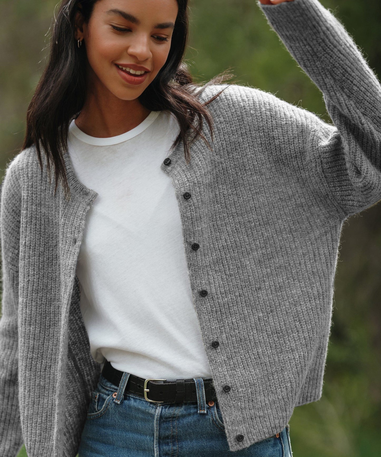 SALE! JK Hayes Alpaca-Wool Blend Crewneck Cardigan