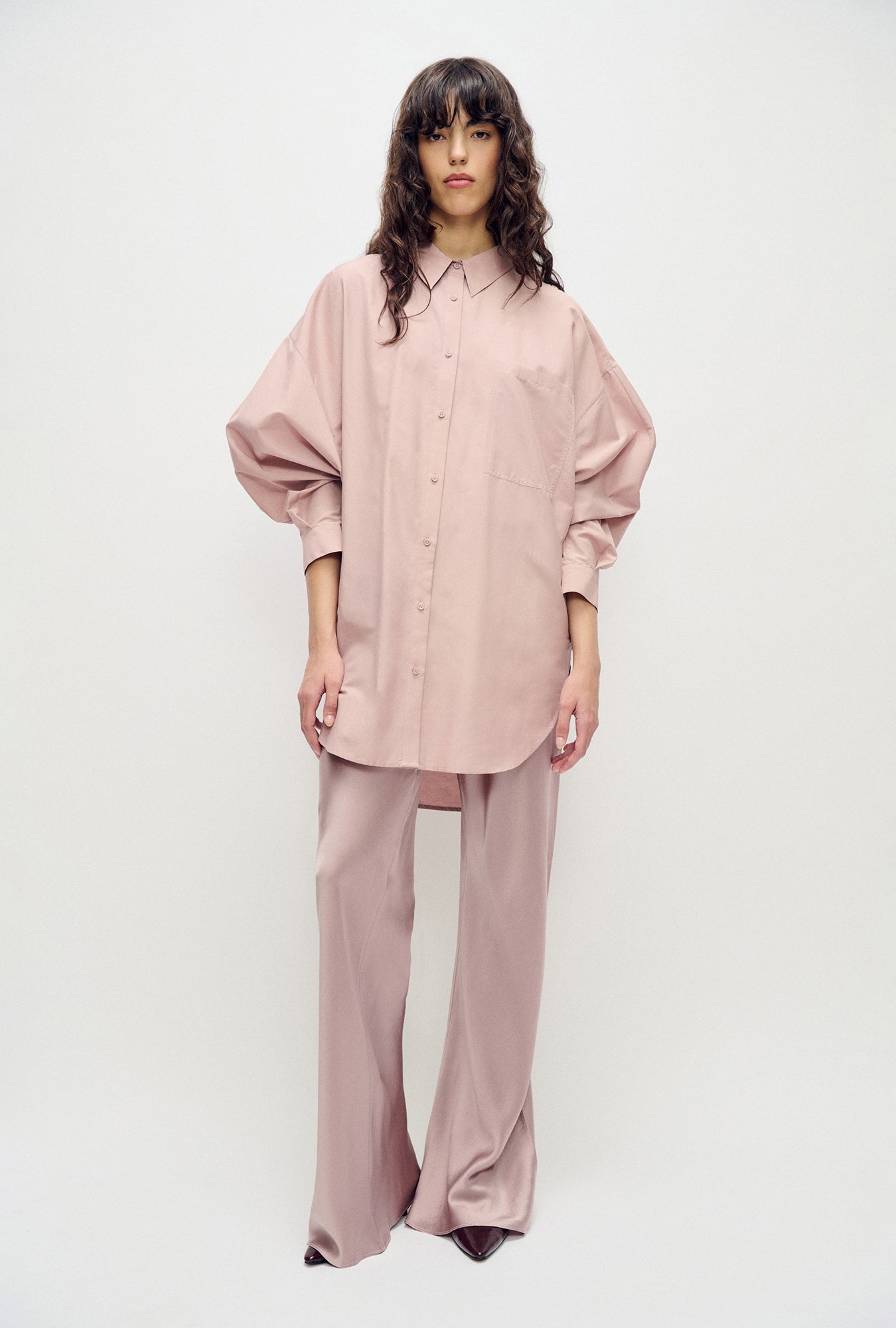 10 COLOURS! Unisex SL Cotton Silk Round Oversized Shirt